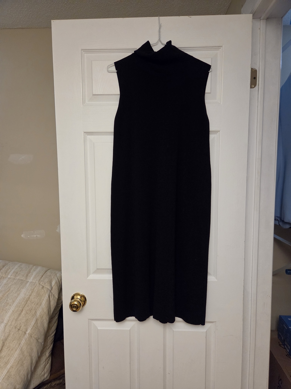 Eileen Fisher Black Sleeveless Turtleneck Midi Dress